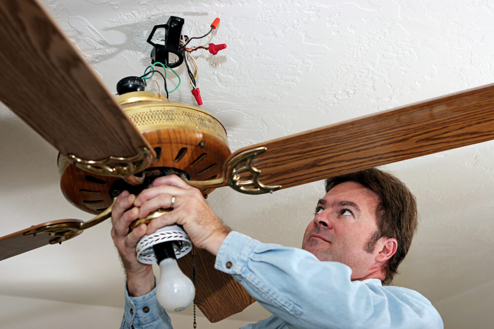 A Light Fixture To Ceiling Fan, Installing Light Fixture Where Ceiling Fan Was